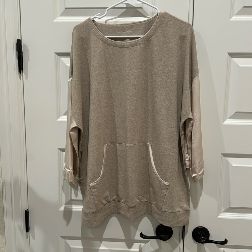 Soft Surroundings Tunic Satin Silky Sleeves Size 1X